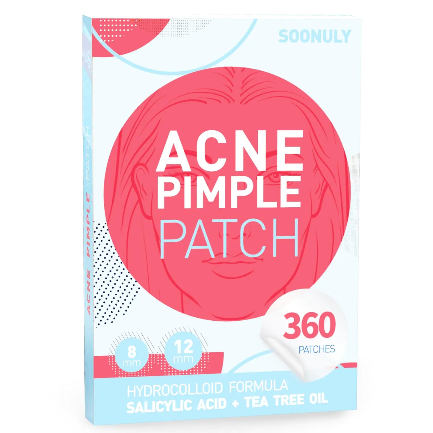 Soonuly Pimple Patches for Face - 360 Counts Hydrocolloid Acne Patches Salicylic Acid with Tea Tree Oil for Zit Blemish Spot Covers Invisible Hydrocolloid Patches Pimple Acne Stickers